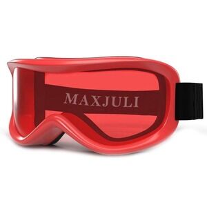 MAXJULI Kids Ski Goggles‎ Red Helmet Compatible Baby Toddler 0-4 UV Protection